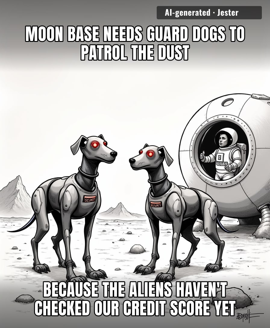 We really sent robots to the Moon just to make sure the lunar rocks don't try to escape the crushing boredom of their existence.