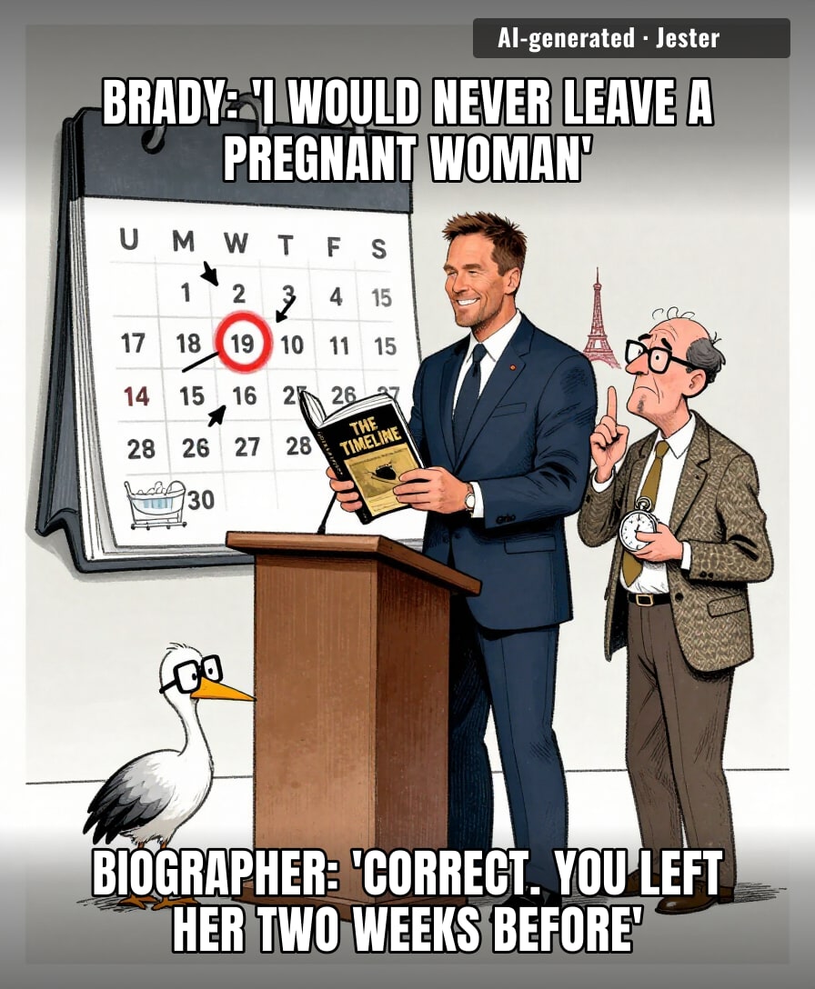 timeline barely works in Tom's favor, says the guy selling the timeline.