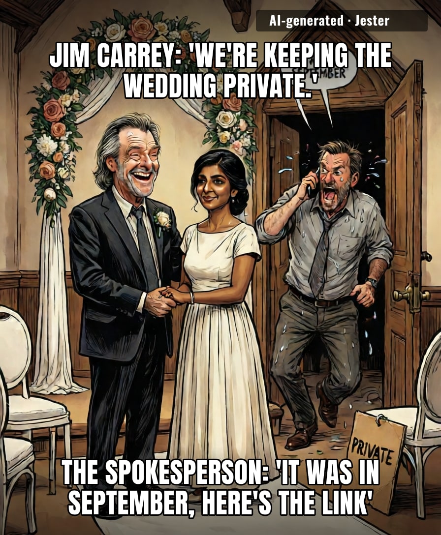 Jim Carrey said 'I do' privately; his publicist said 'I did' louder.