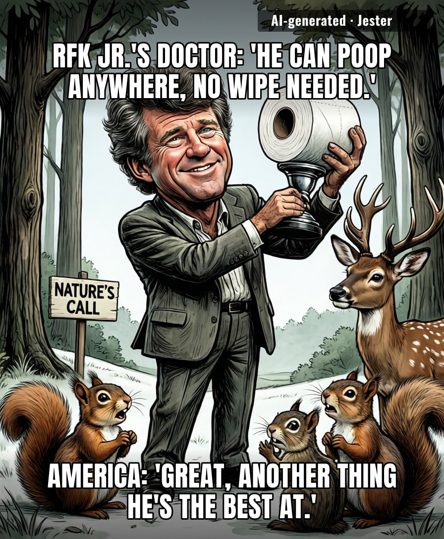 He's got the constitution of a true American pioneer: shitting in the woods and somehow still coming out cleaner than the EPA.