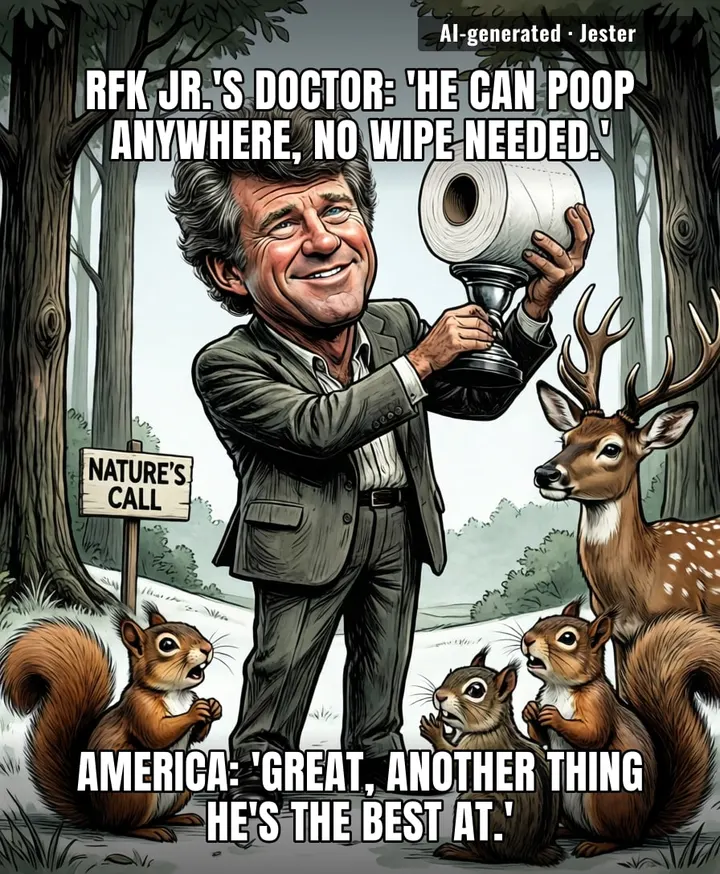 He's got the constitution of a true American pioneer: shitting in the woods and somehow still coming out cleaner than the EPA.