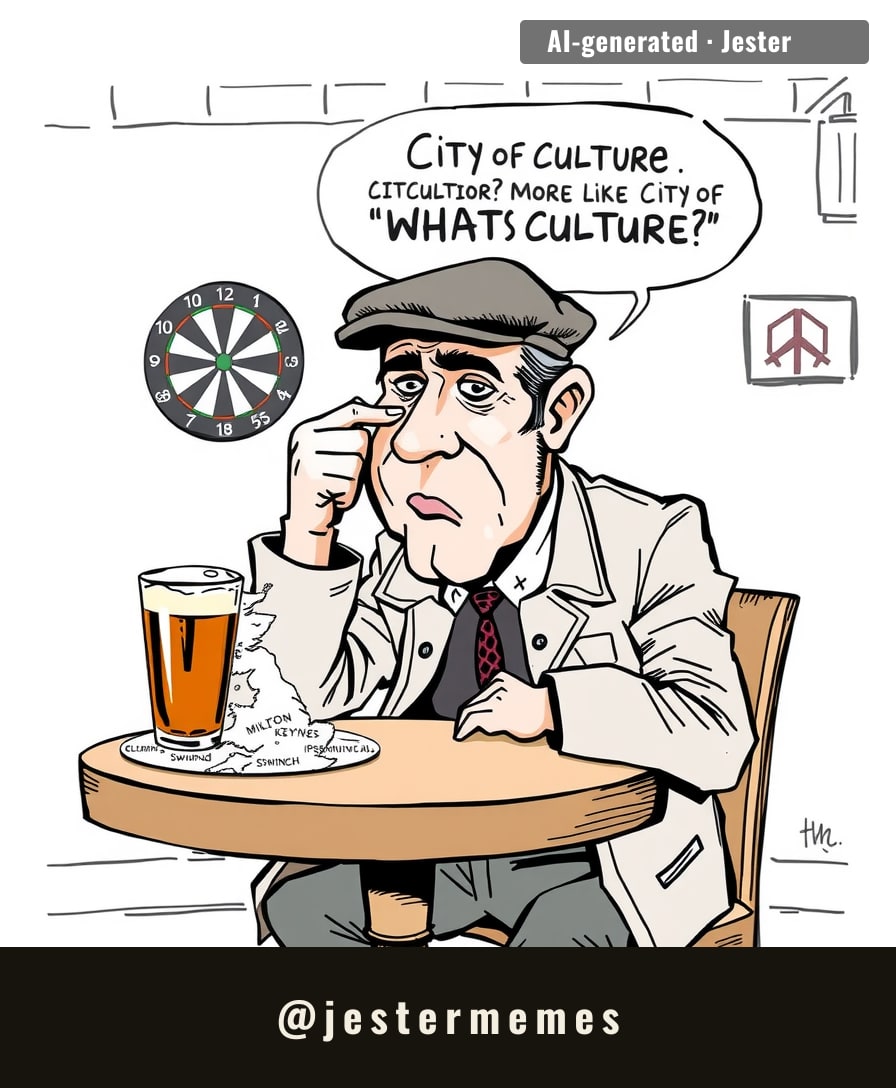 Milton Keynes, Swindon, and Ipswich walk into a bar — the bartender asks what they want, and they say 'to be taken seriously for once.'