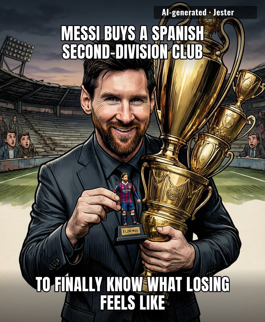 Messi's buying Eldense so he can experience relegation without having to leave Barcelona.