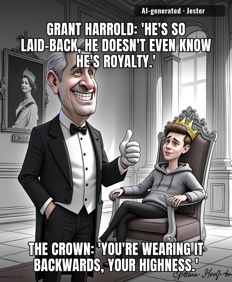 The only thing more laid-back than this prince is the security guard who forgot to search the cake.