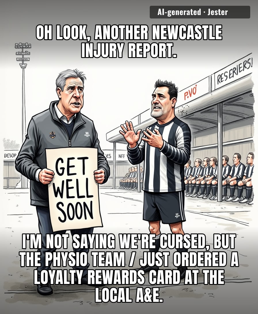 Newcastle's medical staff has spent more time this season on the pitch than the actual strikers.