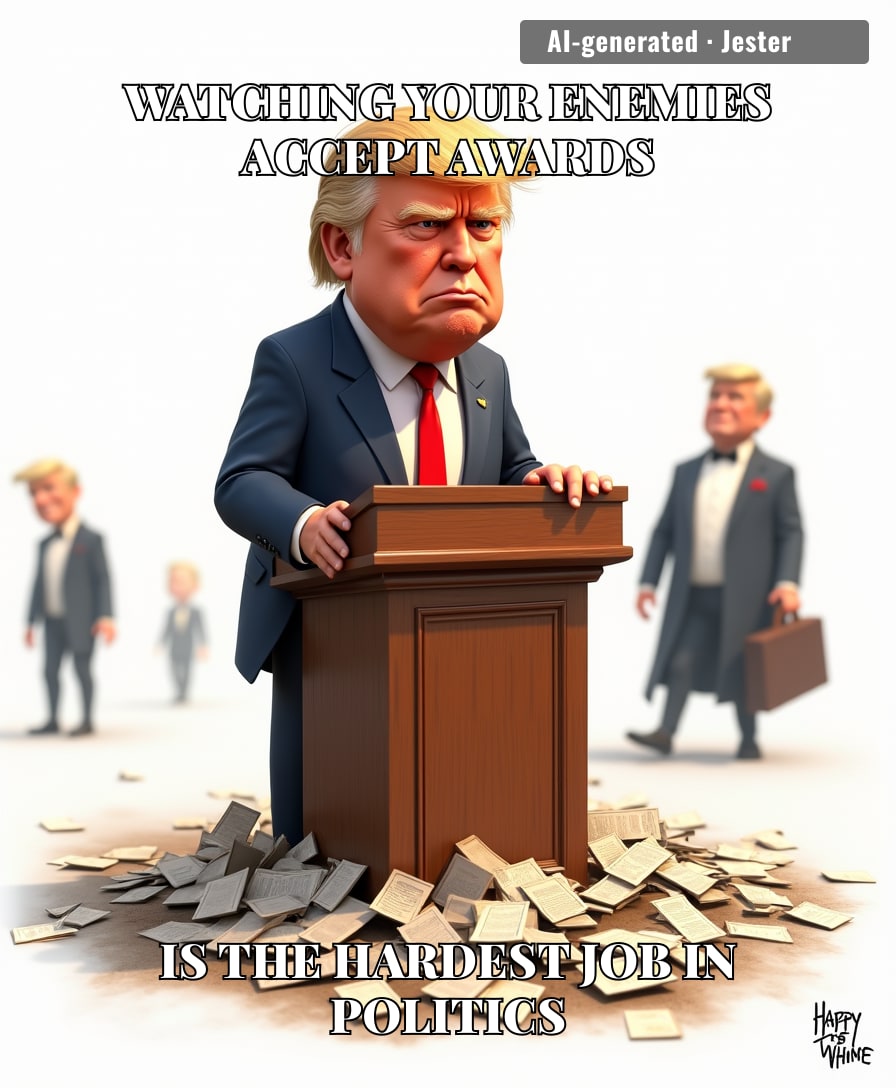 Donald Trump treats a national correspondents dinner like a toddler treats a birthday party he wasn't invited to.