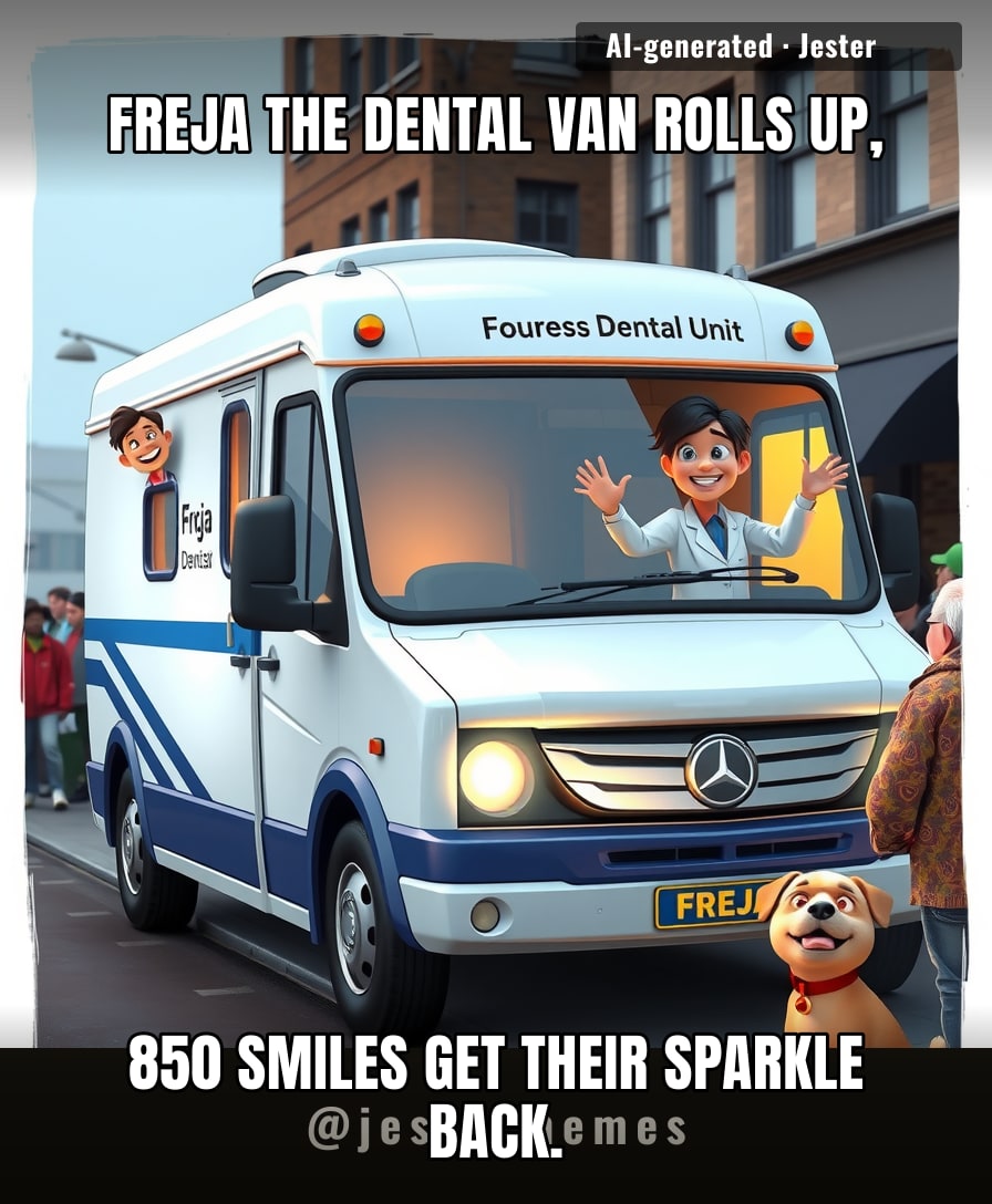 A million-pound van named Freja is about to make 850 people's teeth feel like they just won the lottery.