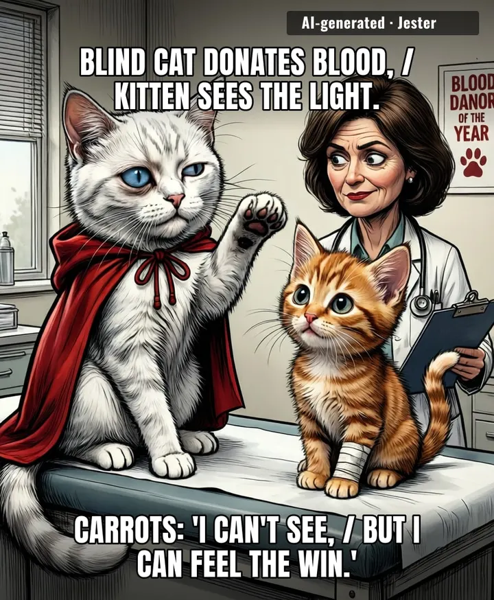 Carrots just gave the gift of life and still can't see the thank-you card — now that's true heroism.