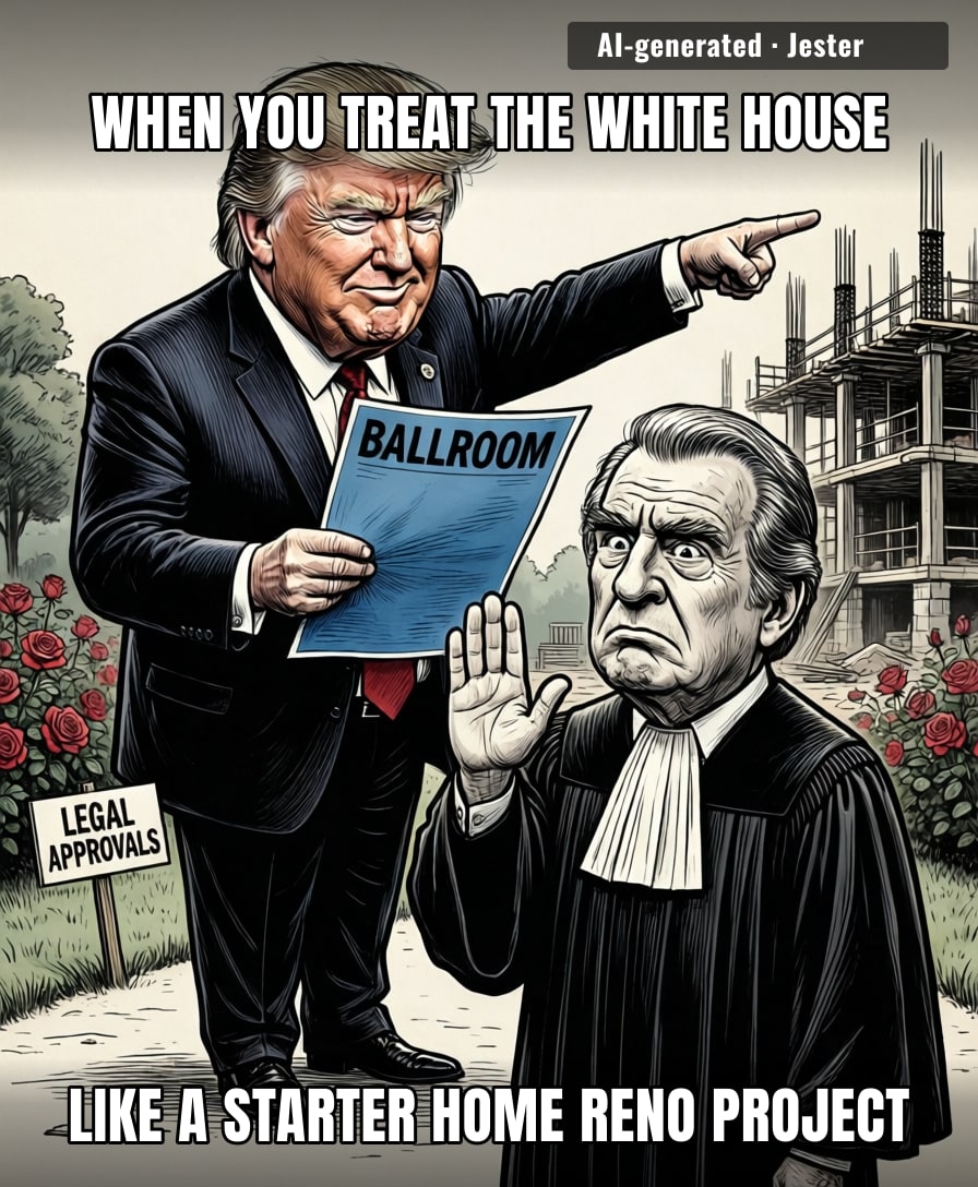 Turns out the one thing you can't just bully into being built is a ballroom for your own ego.