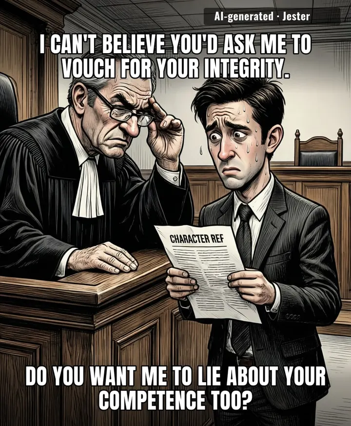 The legal profession’s new rule is essentially admitting that if your character needs a reference, you probably don’t have any.