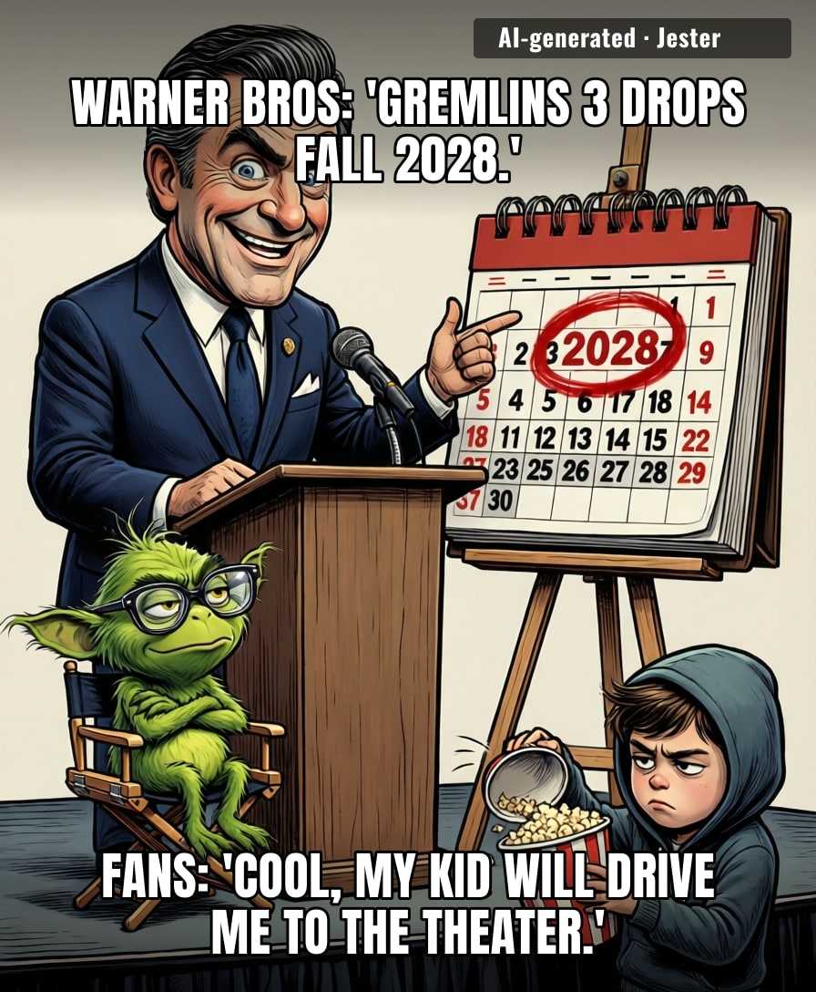 Gremlins 3 is scheduled for 2028 — a full year after the sun is expected to die.