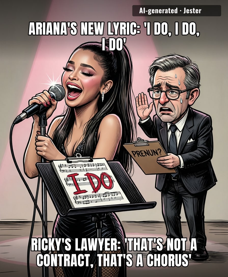 Somewhere, Ricky's lawyer is drafting a prenup that rhymes, just in case the next bridge is legally binding.