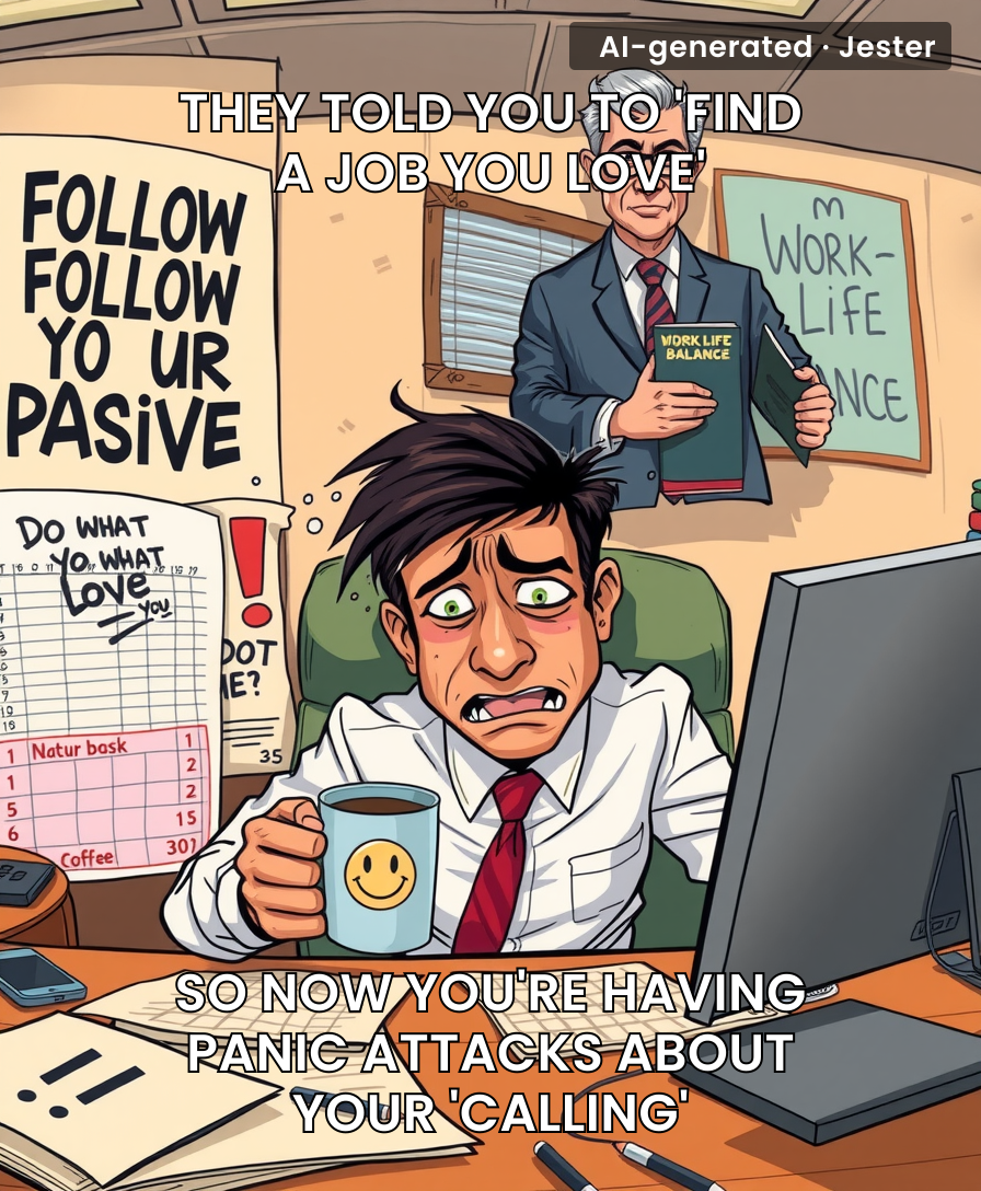 Congratulations, you followed your passion straight into a therapist's office.