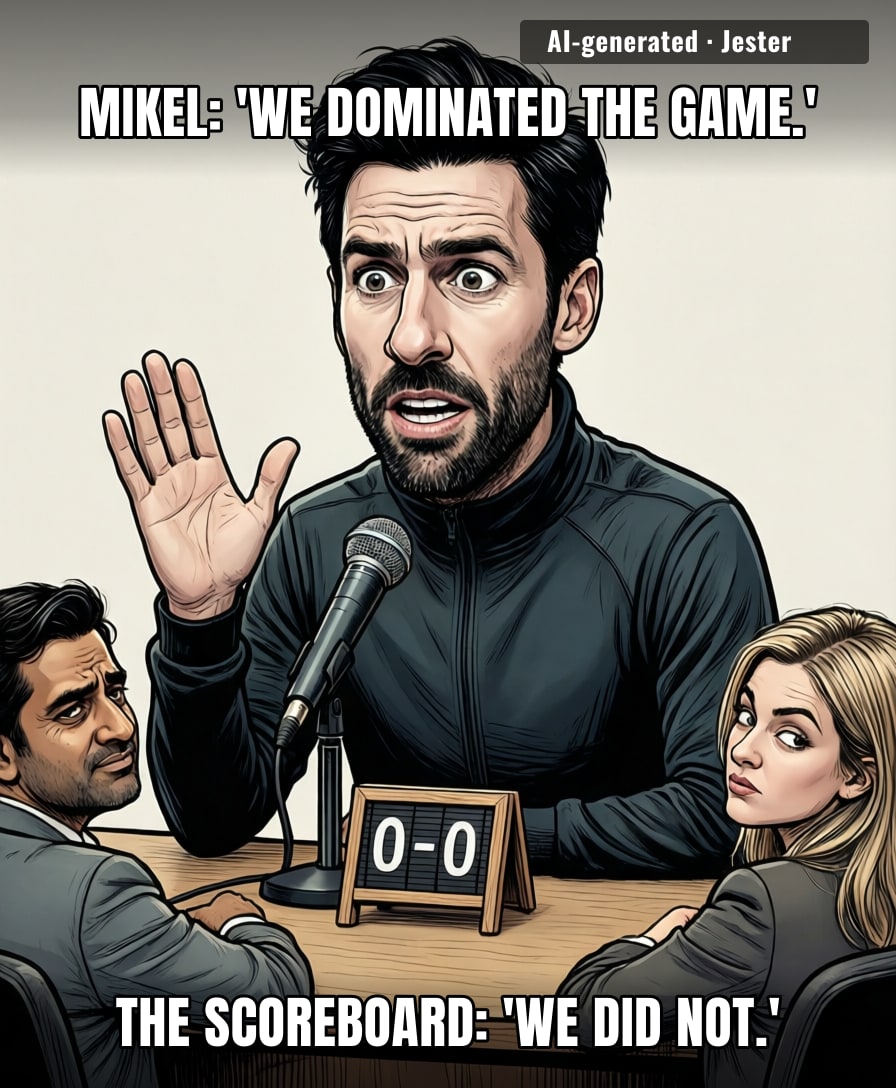 Arteta's press conferences should be sold as audiobooks under 'fiction'.