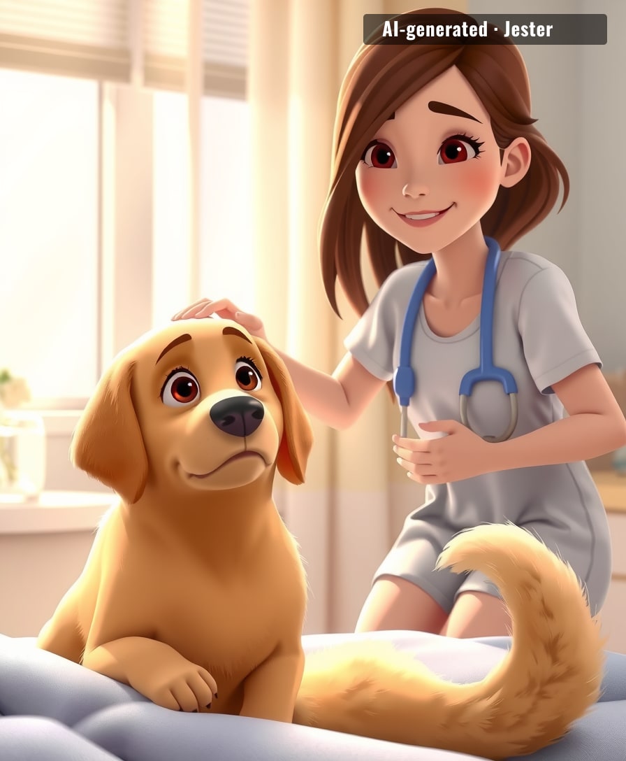 When your dog's emotional support is so strong, the hospital writes you a pass to go pet him.
