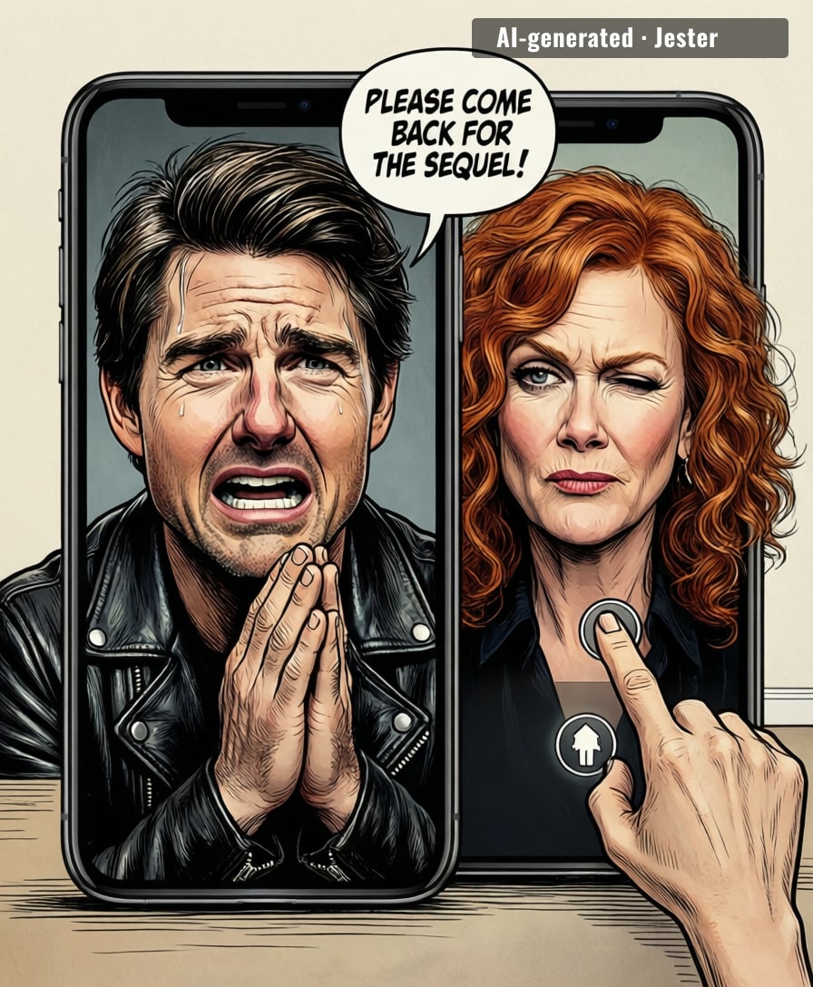 Days of Thunder actor demands Nicole Kidman return for a sequel that nobody asked for — the only hostage negotiation where the hostage is the audience.