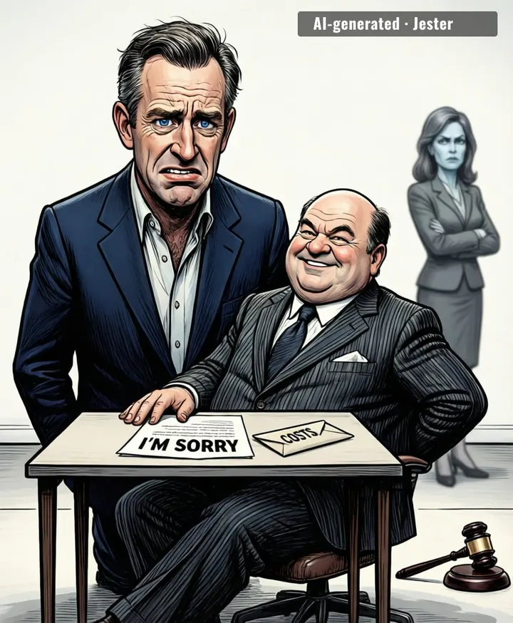Must be nice to have a legal strategy that's just your mum making you say sorry to the whole class.
