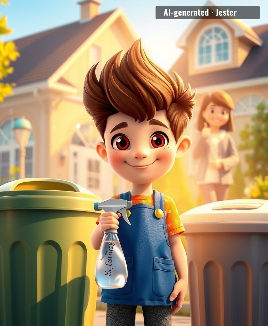 Who knew the secret to conquering fear was a trash bin and a power washer?