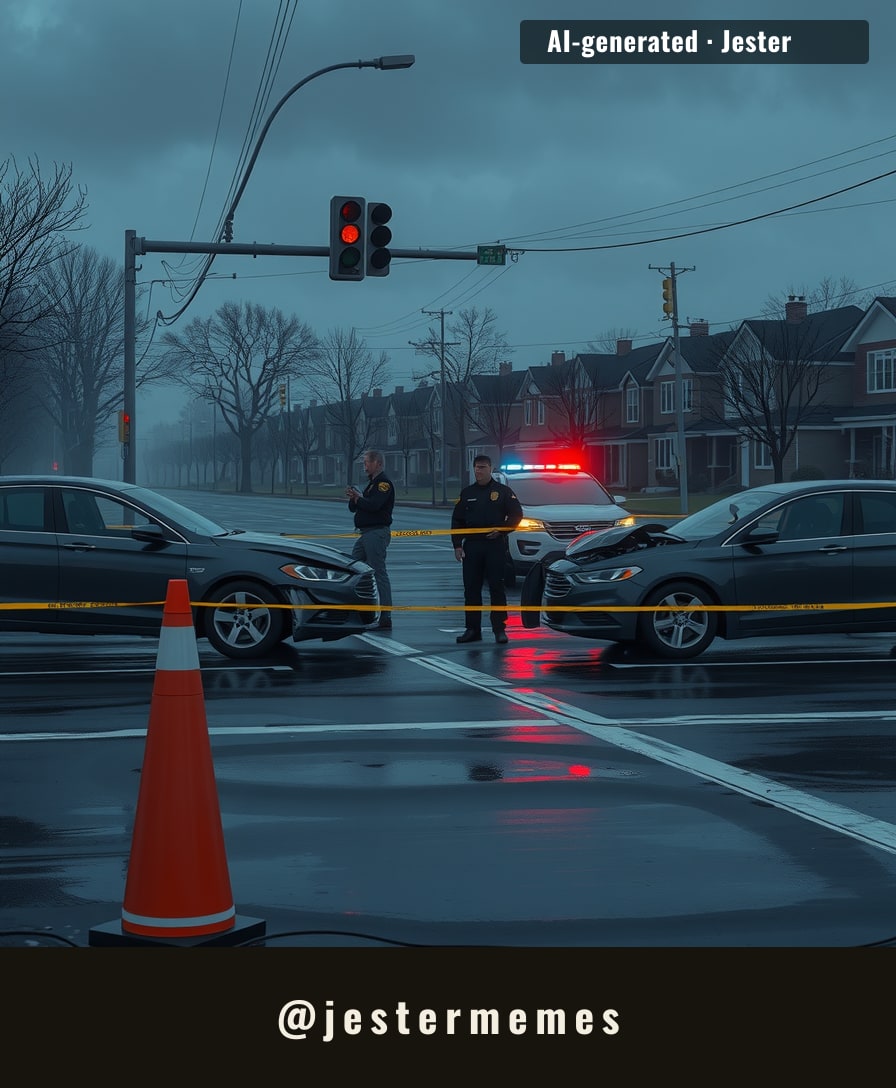 A routine road becomes a scene of loss — a reminder of how quickly ordinary journeys turn fatal.