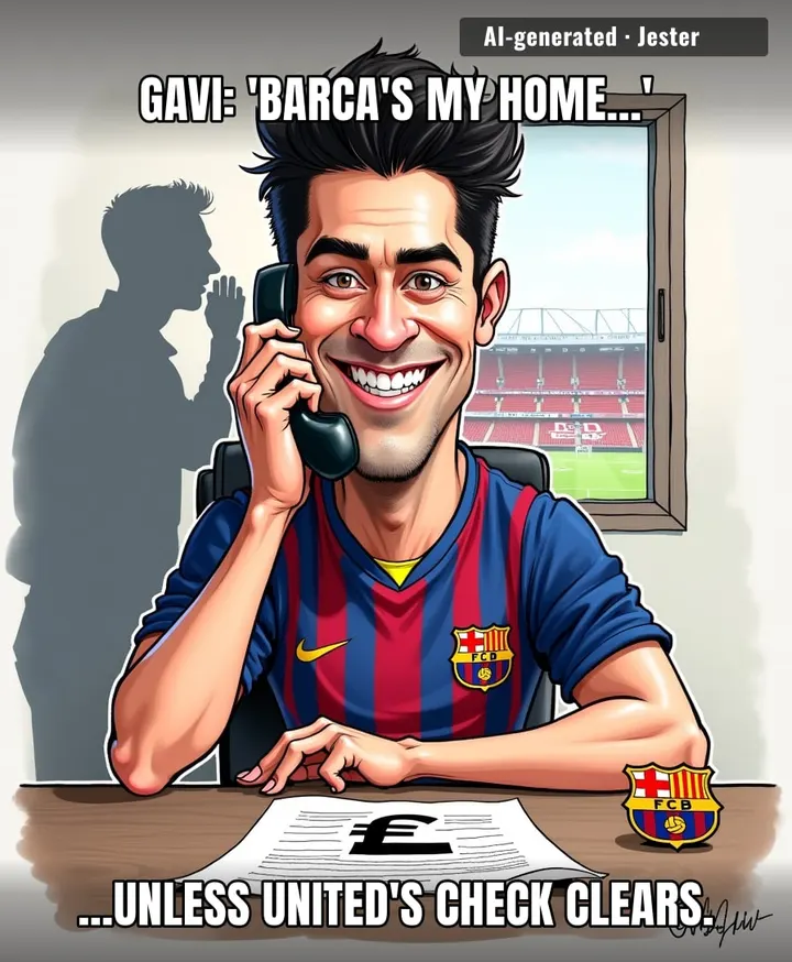 Gavi's agent just heard 'Manchester United' and started seeing zeroes like a slot machine.