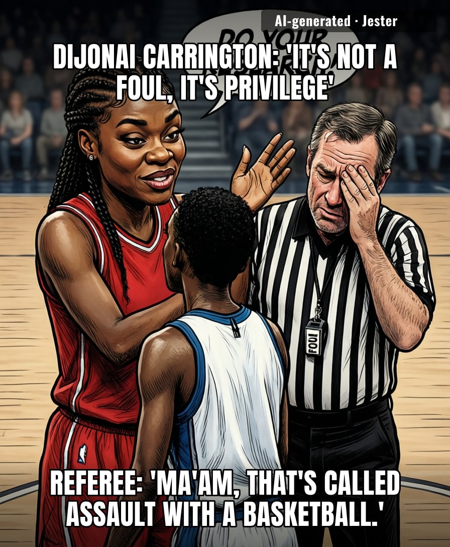 DiJonai Carrington is out here doing sociology fieldwork between flagrant fouls, and the WNBA's response is basically 'we'll get back to you after the playoffs.'