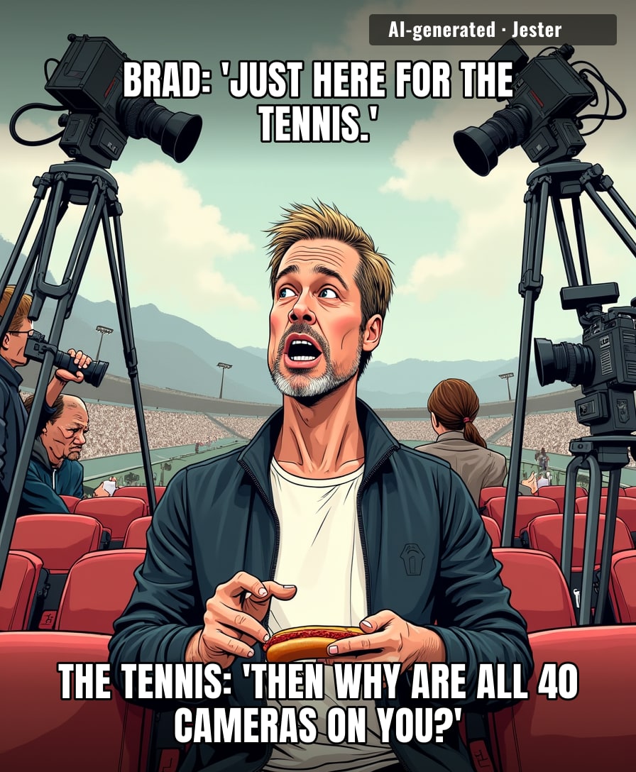 The women's final was decided by a tiebreak. Brad Pitt's hot dog was decided by a wide-angle lens.