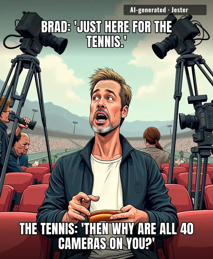 The women's final was decided by a tiebreak. Brad Pitt's hot dog was decided by a wide-angle lens.