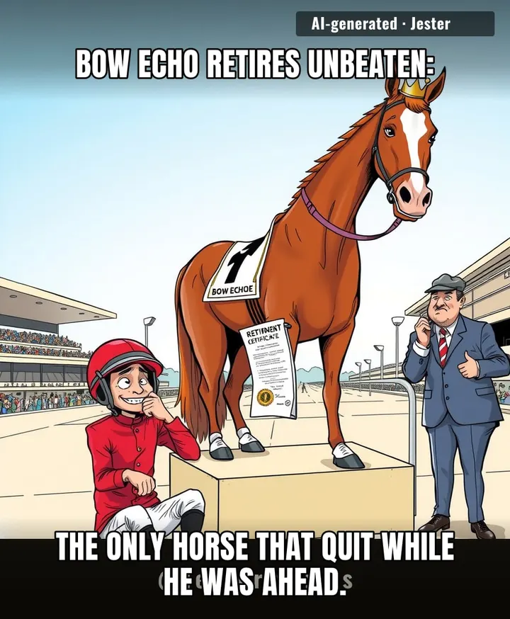 Bow Echo's trainer clearly never had to explain an 'unbeaten' record to a bookmaker.