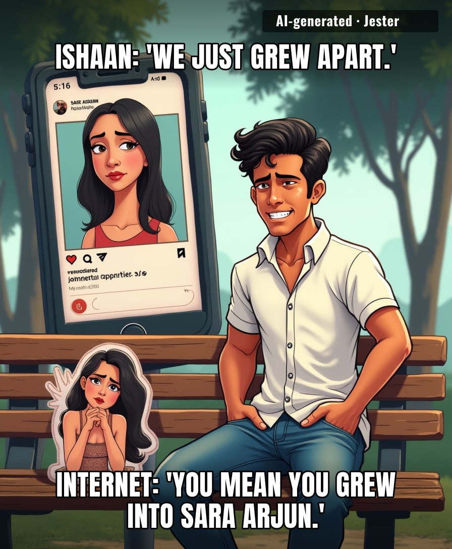 Three years with Chandni, one scroll through Sara Arjun's feed—love's a swipe, not a saathi.