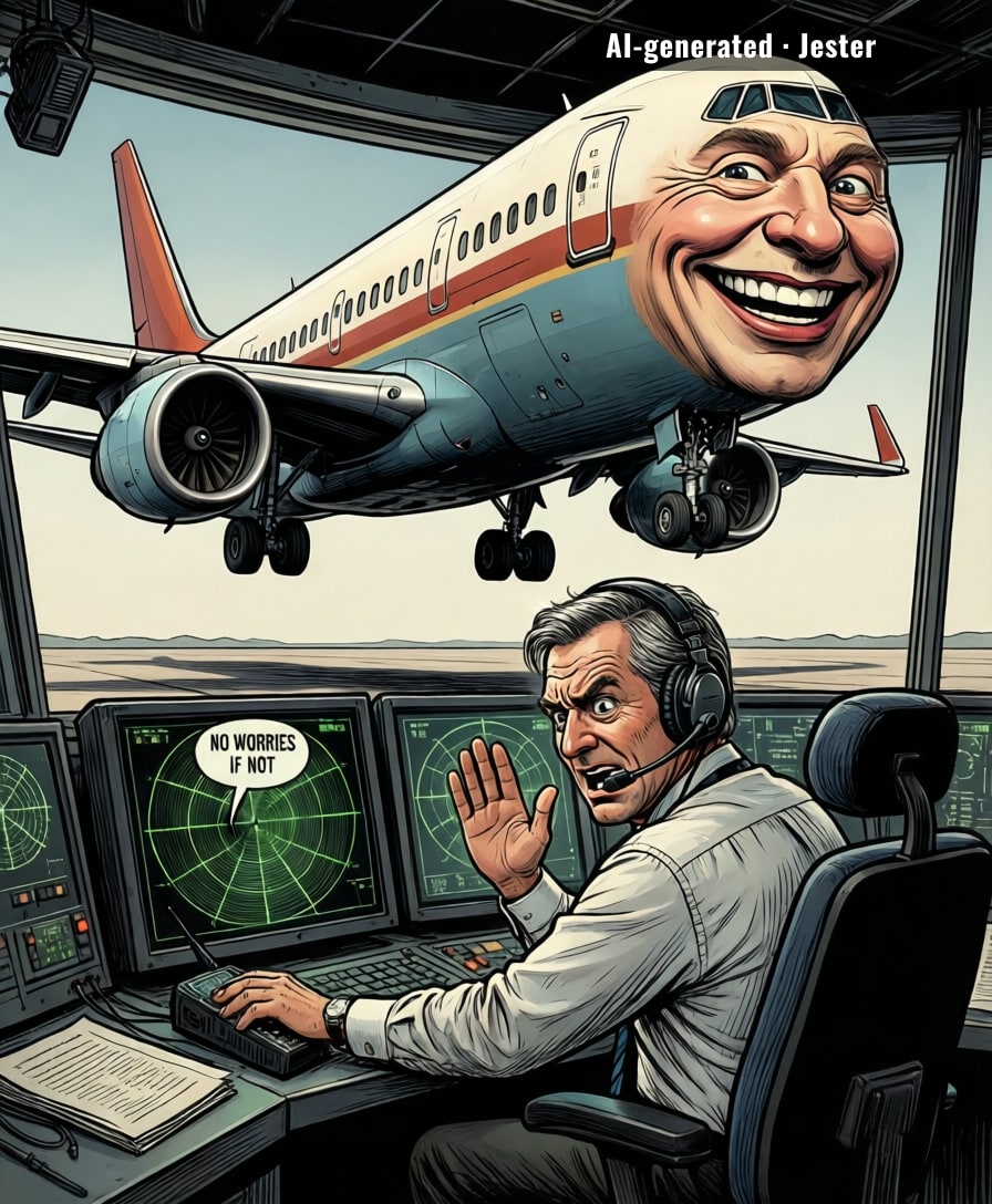 A woman could watch a 747 hit the tower and still say 'no worries if not, land whenever!'