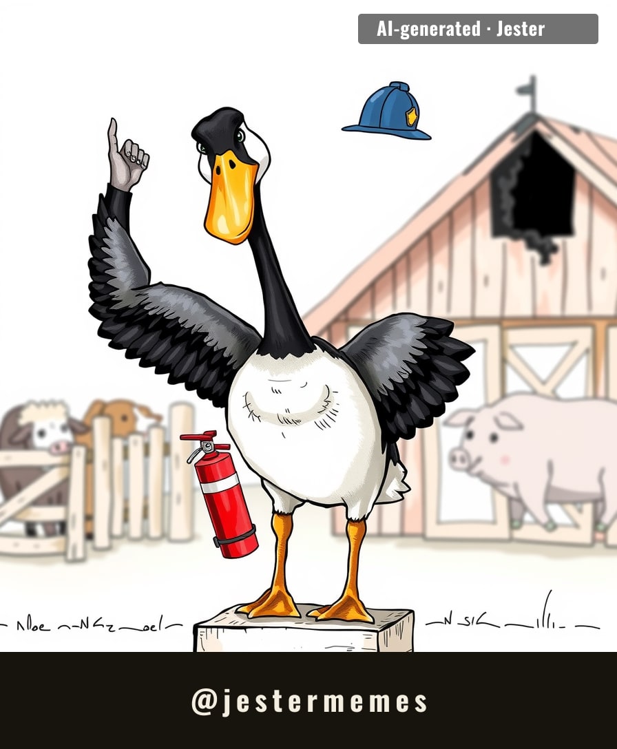 Everyone's praising the goose as a hero, but I'm just wondering who's going to clean up all the feathers from his ego.