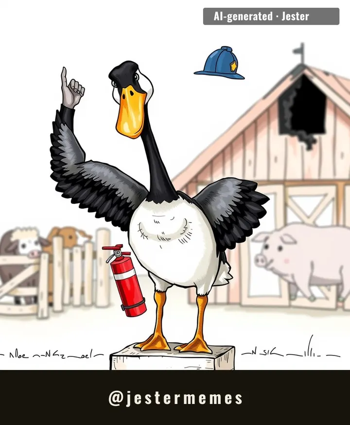 Everyone's praising the goose as a hero, but I'm just wondering who's going to clean up all the feathers from his ego.