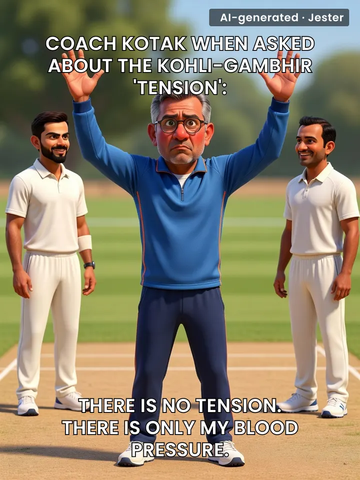 Batting coach Kotak reminds us that the only rivalry more intense than Kohli vs Gambhir is his own vs asinine questions.