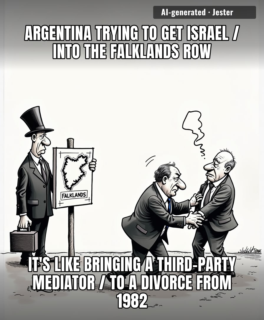 The only thing more desperate than Argentina's foreign policy is their inability to accept that the breakup happened forty years ago.