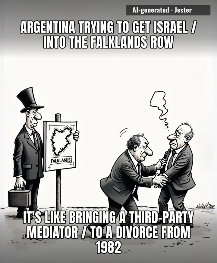 The only thing more desperate than Argentina's foreign policy is their inability to accept that the breakup happened forty years ago.